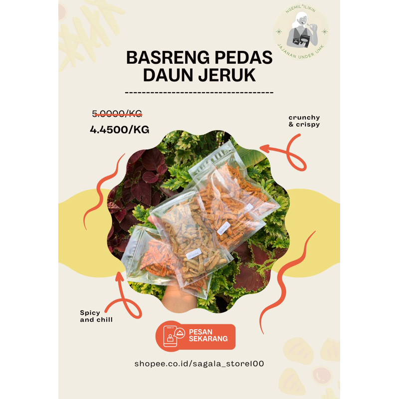 

BASRENG PEDAS DAUN JERUK, BALADO, KEJU,ORIGINAL DAUN JERUK