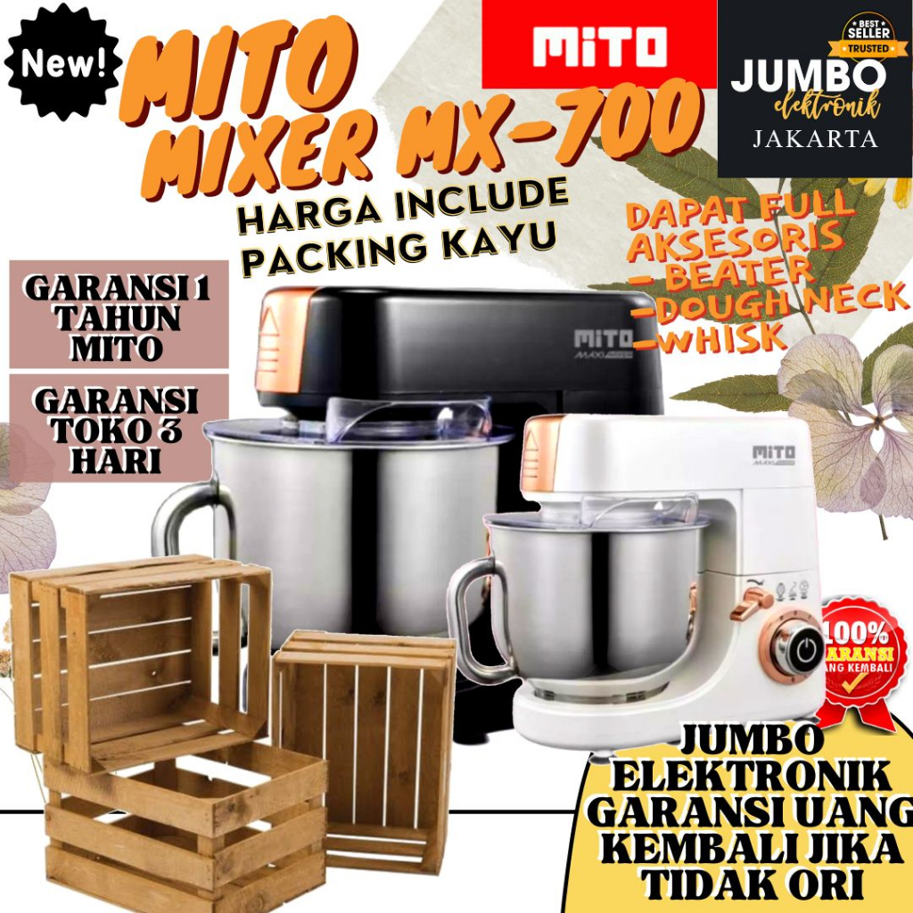 [PACKING KAYU JNE] Mixer Mito MX 700 Garansi Resmi Mixer Mito MX700 Mixer Mito 700 Mixer 7 Liter Mit