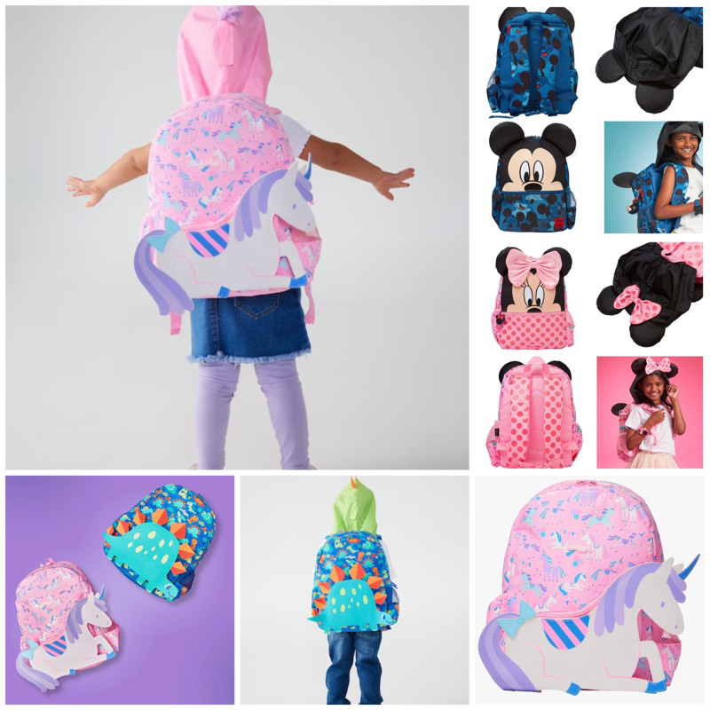 Smiggle Backpack Hoodie Unicorn Ungu Tas Anak TK SD Tudung Junior Original Asli