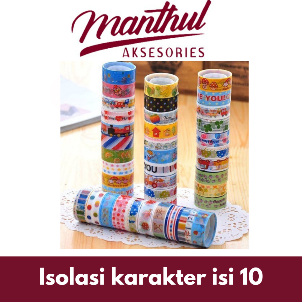 

Isolasi karakter selotip Tape Fancy Motif - Motif Acak (Isi 10 Buah)