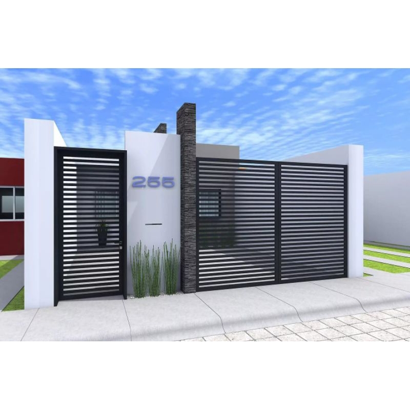 Pager besi pager dorong gerbang dorong