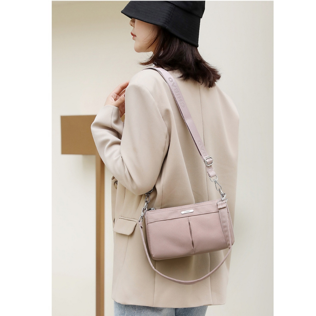 TAS SELEMPANG WANITA IMPORT CHIBAO ORIGINAL KANVAS PINK CELONARA TA841P3 SLING BAG SHOULDER BAHU PREMIUM KOREA CEWEK REMAJA KEKINIAN MURAH SIMPLE BRANDED FASHION TERBARU CASUAL BATAM