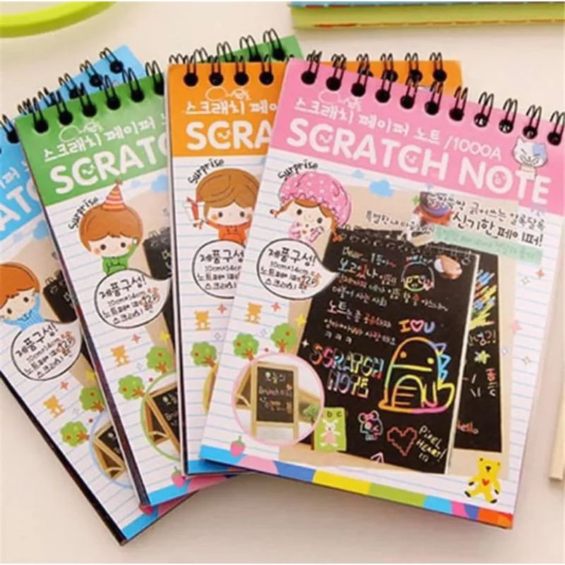 

CHIYO//SCRATCH NOTE MAGIC SCRATCH NOTE MINI SCRATCH NOTE WARNA WARNI MAINAN EDUKASI ANAK MENULIS BUKU BELAJAR MENULIS ANAK LUCU BUKU NOTES MAGIC LUCU UNIK