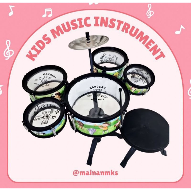 Jazz Drum Set Jumbo Isi 5 + Kursi SH 1235