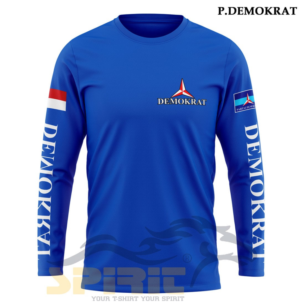 Kaos demokrat partai lengan panjang Baju Partai Demokrat Terbaru Pria wanita Premium ALL SIZE sablon