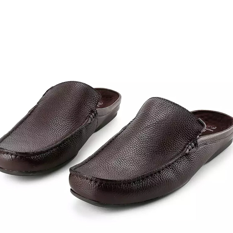 HM334 HUSH PUPPIES SEPATU SANDAL PRIA ORIGINAL SENDAL SLIP ON KULIT ASLI ORI COKLAT BROWN