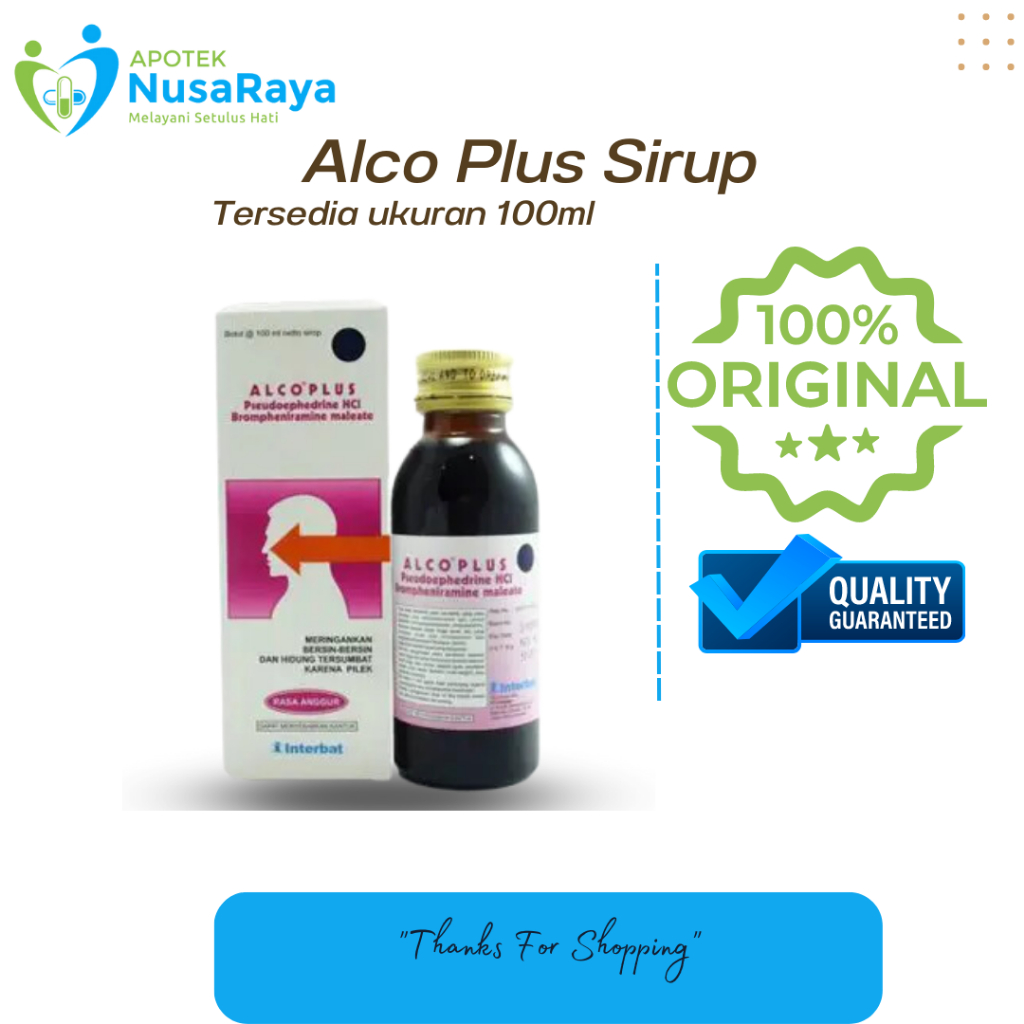 

Alco Plus Sirup 100 ml Obat Pilek Hidung Tersumbat Dewasa