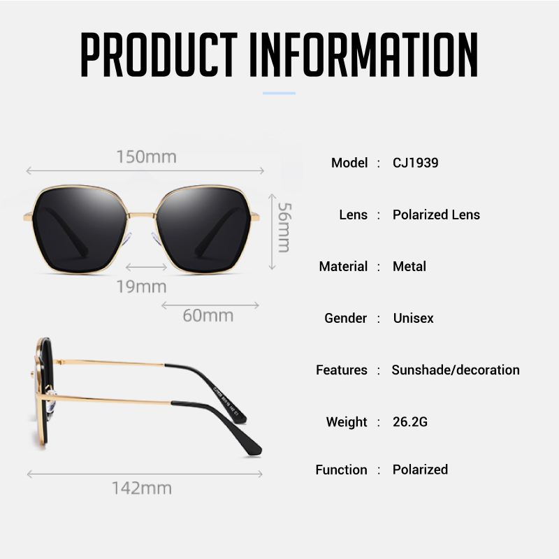 SSON TVTE - Kacamata Hitam Polarized Metal Sunglasses Anti UV400 CJ1939