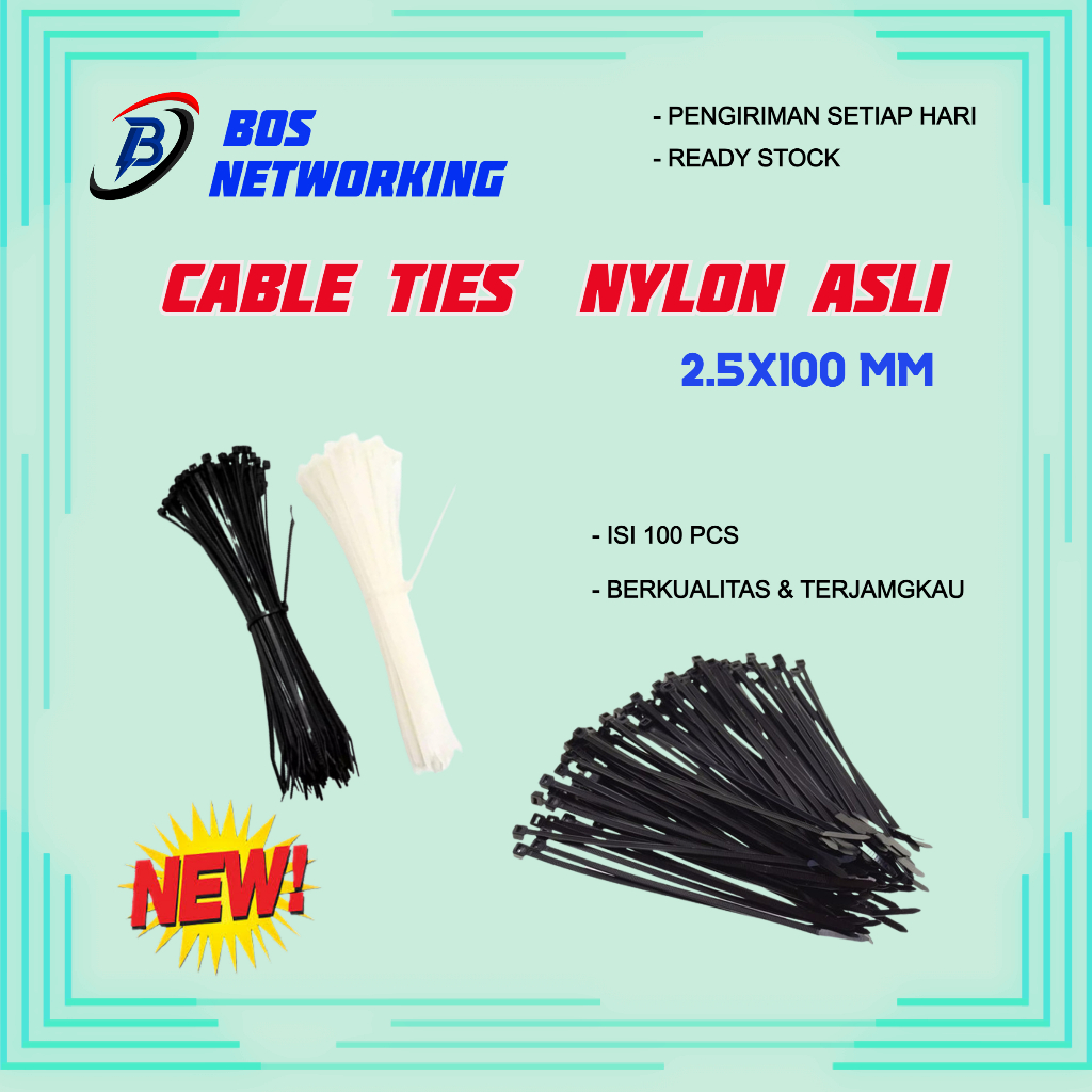 

Kabel Ties Cable Ties 2.5 x 100 mm Kualitas Baik