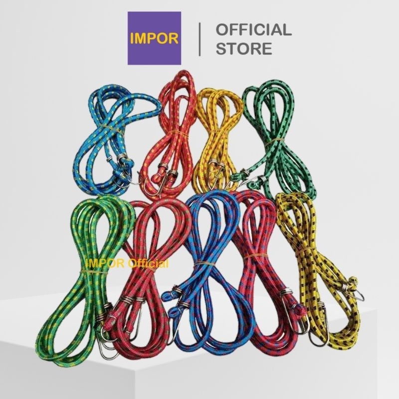 IMPOR Tali Karet Pengikat Barang Motor Bagasi Strap Kabel Mobil Sepeda Cord Ikat