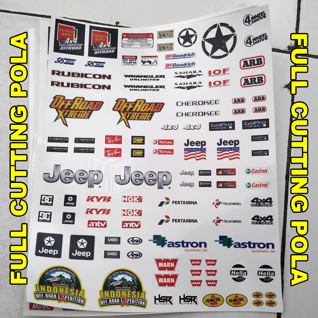 Stiker Decal RC Offroad 1/12 & 1/16 Jeep 02 (Full Cutting Pola)