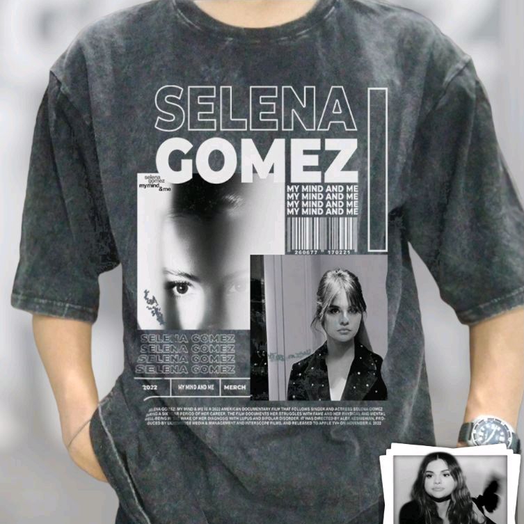 Selena Gomez Vintage Wash T-shirt/Kaos Selena Gomez Vintage Style Oversize/Kaos Musik Selena Gomez U