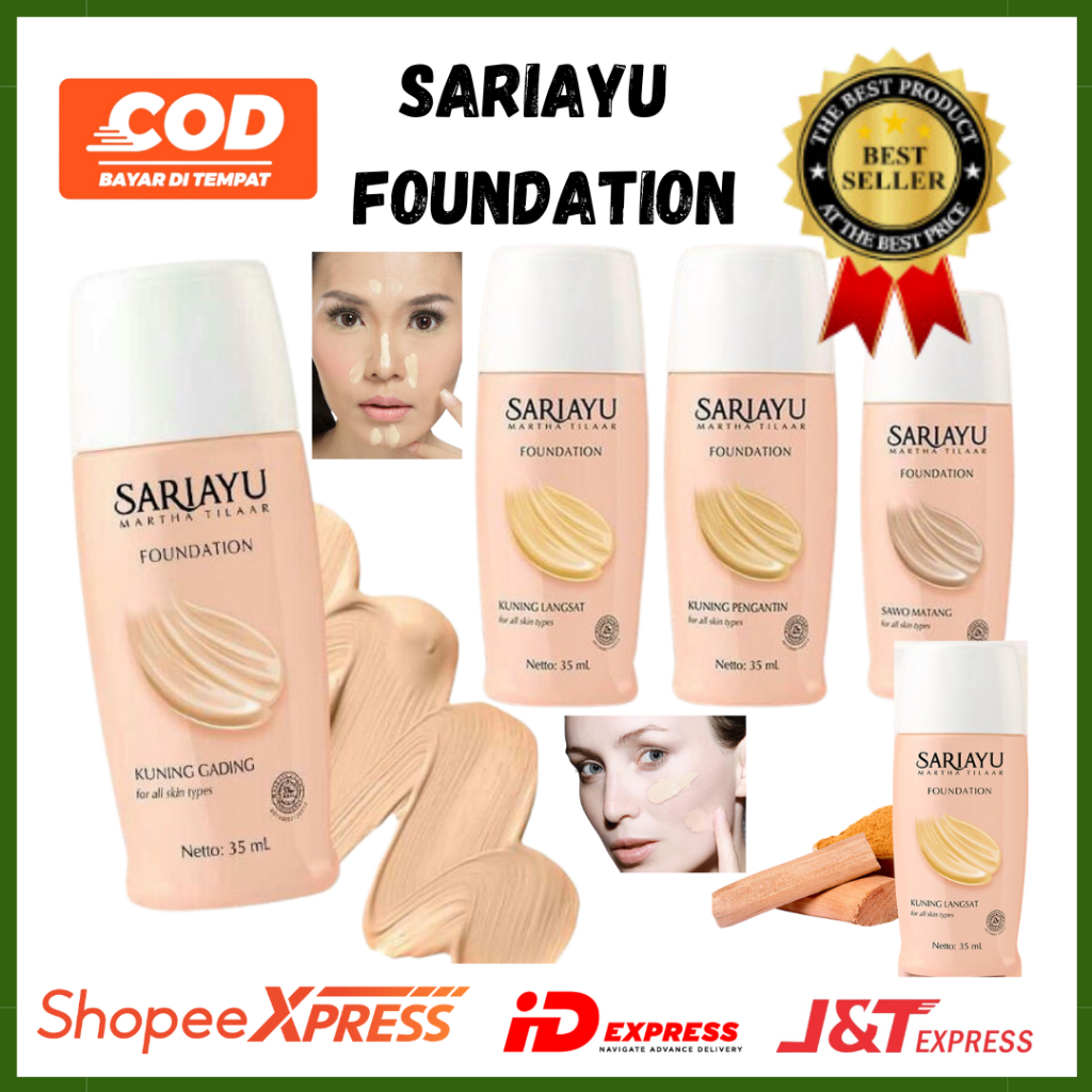 Alas Bedak Sariayu 35 ML Foundation Sariayu Untuk Semua Jenis Kulit Dan Tahan Lama