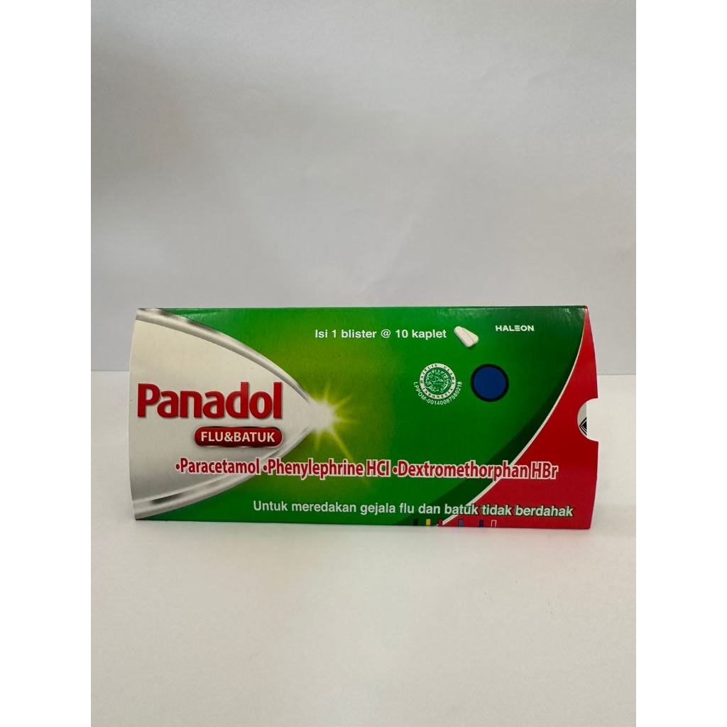 Panadol Hijau Flu &amp; Batuk Strip 10 Kaplet - Batuk Pilek