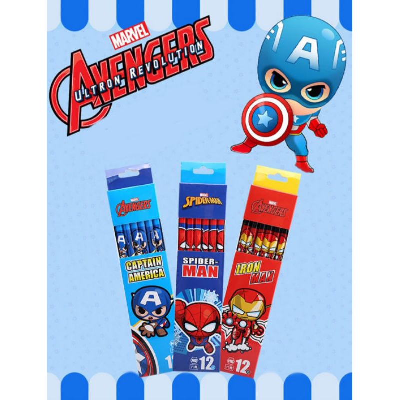 

pensil avengers captain america iron man pensil HB alat tulis anak