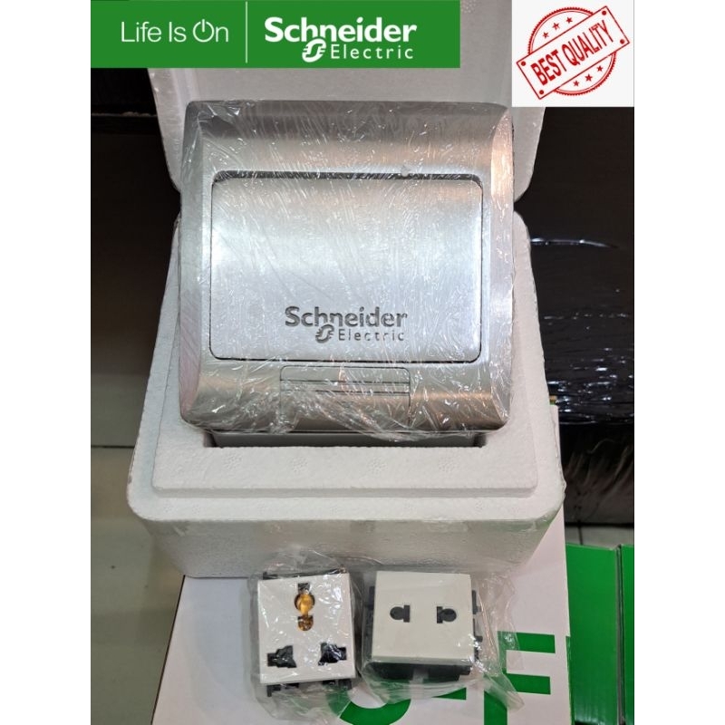 Stop Kontak Lantai E227F_ABE Schneider 2pin+ 3pin