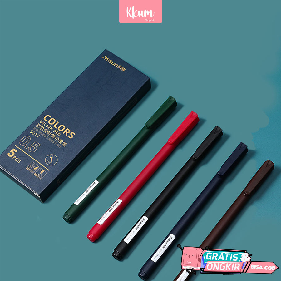 

5PCS set pen gel morandy 0.5mm/ Pulpen gel warna macaron journal