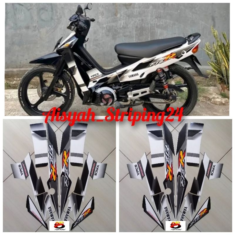 STIKER STRIPING & LIS BODY F1ZR FIZR TAHUN 2001 2002 PUTIH HITAM