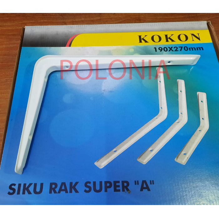 COD Besi Siku Sokong Rak Dinding L Shelf Bracket Putih Tebal 190 x 270 MM GROSIR ECER MEDAN