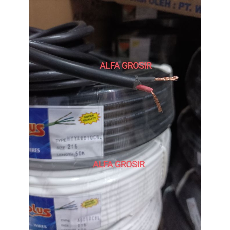 50 METER KABEL LISTRIK SERABUT 2x1.5 mm / KABEL RAMBUT 2X1.5 / KABEL LISTRIK