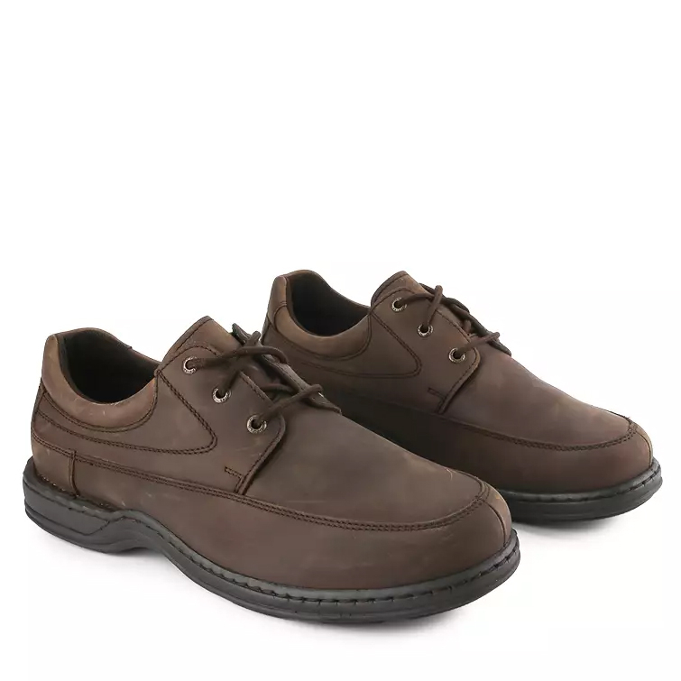 HM017 HUSH PUPPIES SEPATU DERBY PRIA ORIGINAL PANTOFEL KULIT COKLAT BROWN