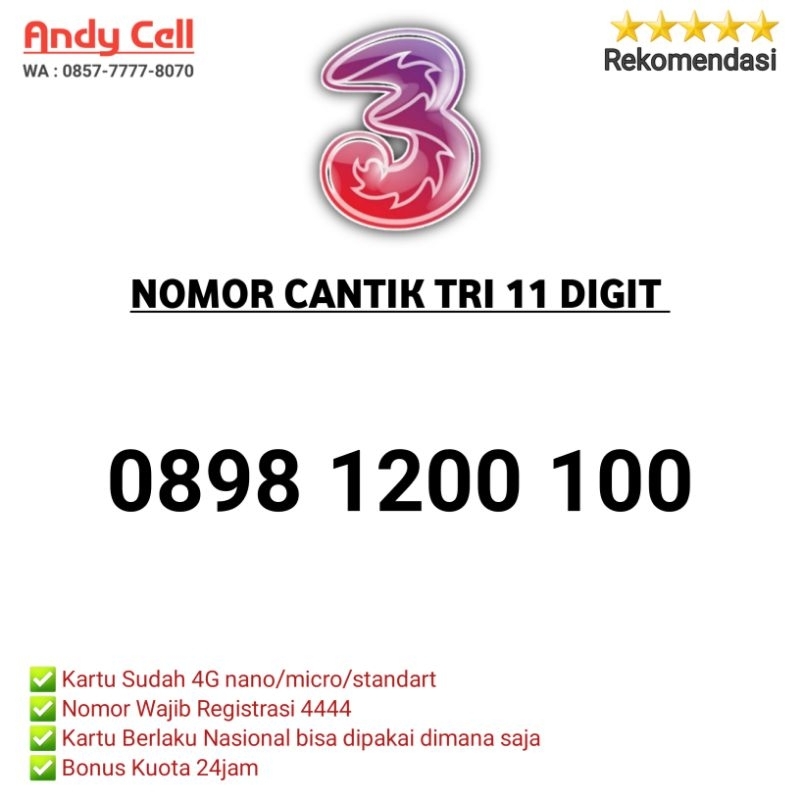 nomor cantik tri ribuan ratusan/nomer cantik tri/nomor cantik three