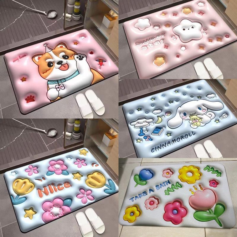 KESET DIATOMITE UKURAN 40 X 60 KESET ANTI SLIP (GAMBAR TIDAK TIMBUL)