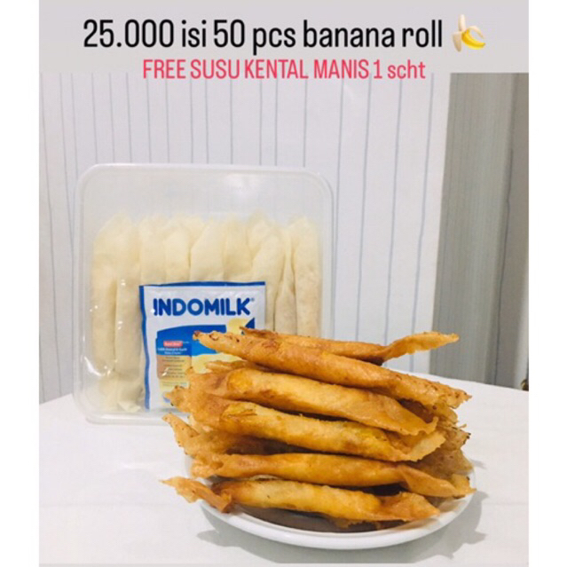 Banana Roll || Keju Aroma || Isi 50 pcs || Frozen || Free Toping