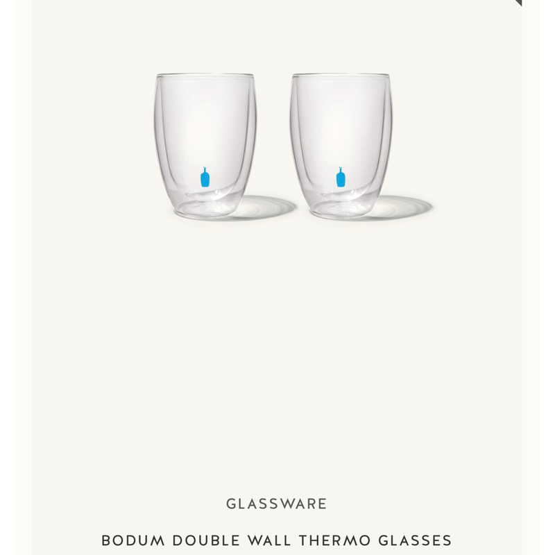 BLUE BOTTLE COFFEE GLASSWARE