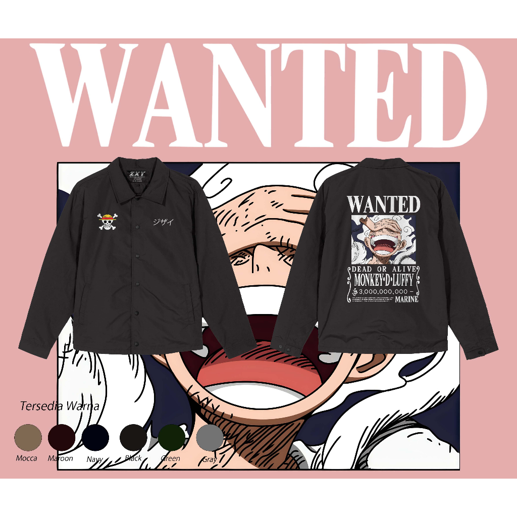 JAKET COACH BOUNTY MUGIWARA NO LUFFY YONKOU GEAR 5 ONE PIECE