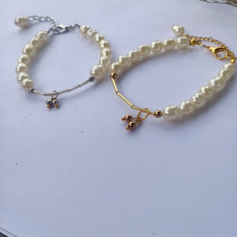 gelang manik mutiara ringan/gelang manik manik/gelang Korea/beads jewelry