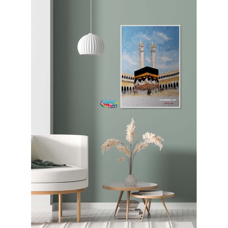 Lukisan kabah dinding | hiasan dinding islami include bingkai
