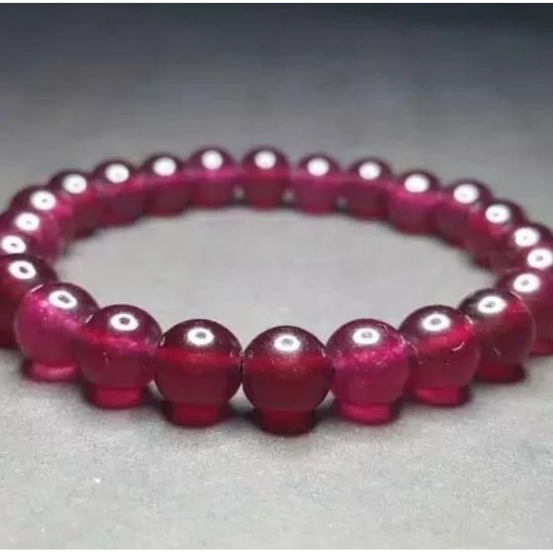 Gelang Batu Natural Giok Merah Pigeon Blood