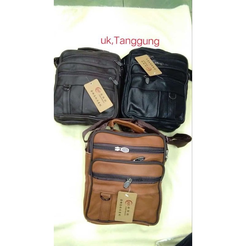 TAS SELEMPANG PRIA KULIT ASLI TAS SELEMPANG KULIT ASLI IMPORT UK ,TANGGUNG