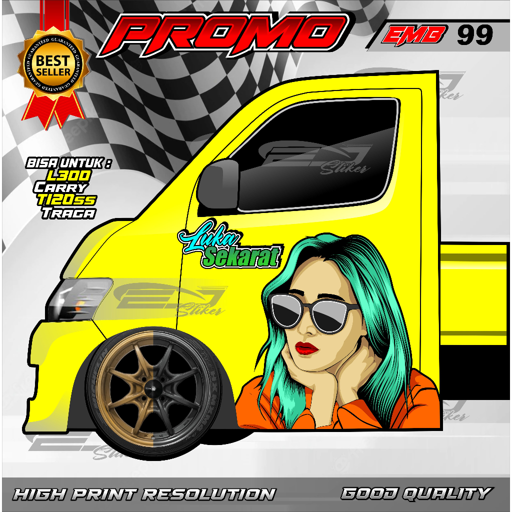 STIKER DECAL PINTU CARRY TRAGA PICK UP- STIKER MOBIL DECAL PINTU TRAGA GRANMAX PICK UP-EMB99