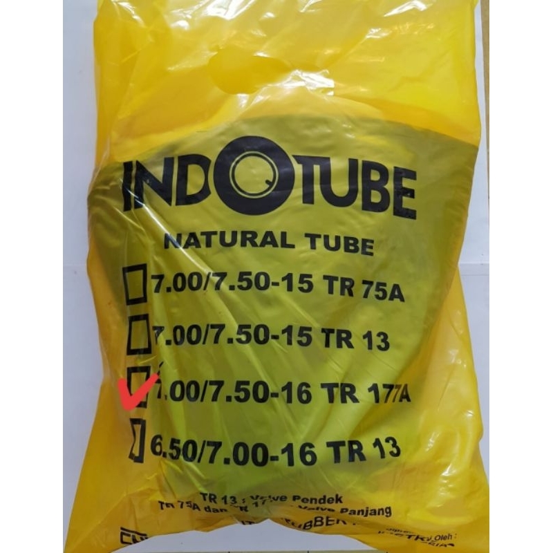 Ban dalam R16 Indotube 700/750-16 cop panjang truk double