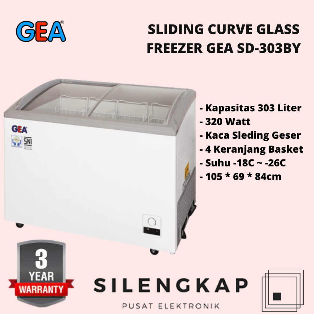 SD-360BY GEA SLIDING CURVE GLASS FREEZER SD360BY NEW