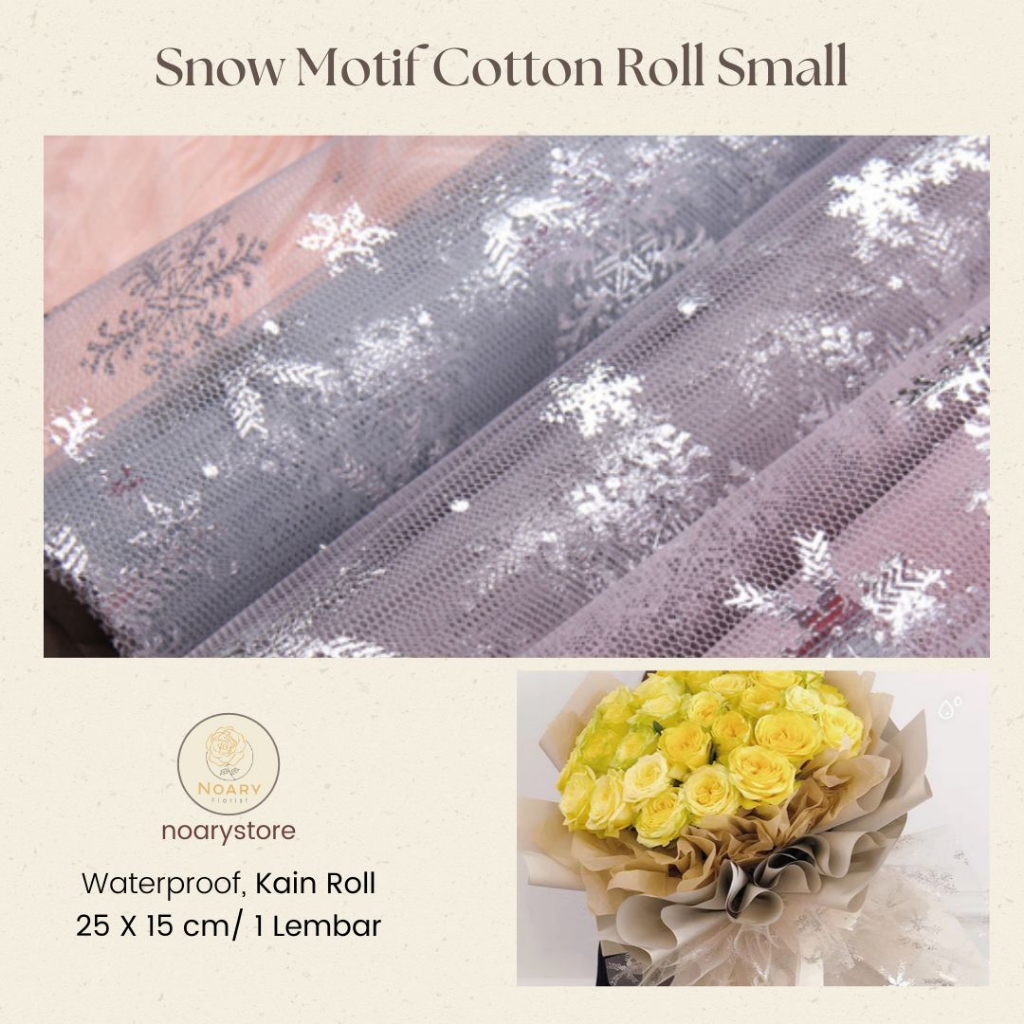 

SNOW MOTIF COTTON SMALL 25 x 15CM / CRAFT / KERTAS BUKET / CELLOPHANE