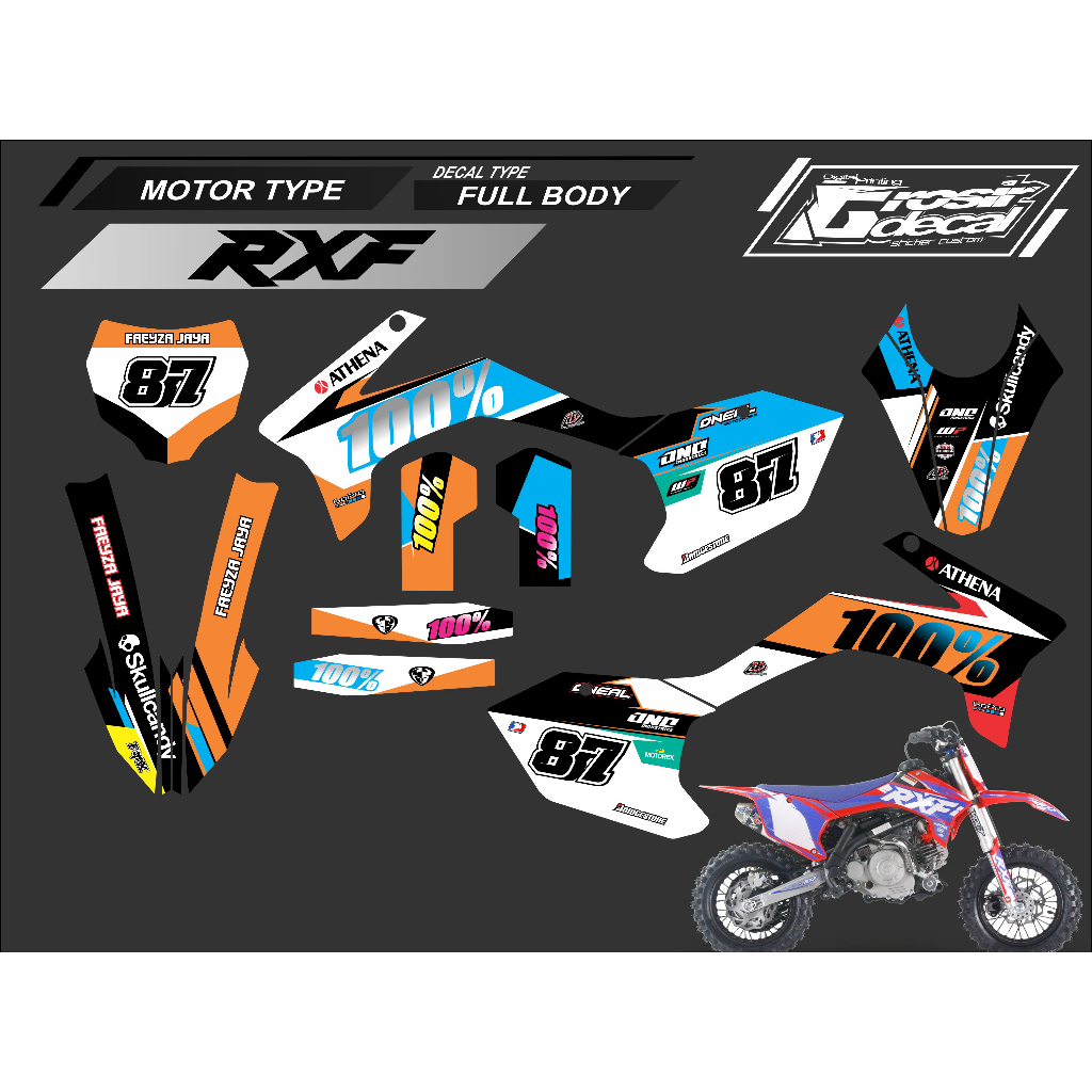 Sticker Stiker Mini Trail RXF 50cc / 110cc /25cc / 150cc Full Body Free Custom