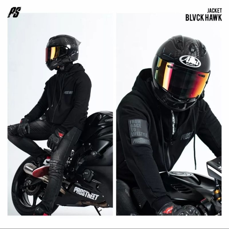 HOODIE PROSTREET | ZIPPER HOODIE BLVCK HAWK PREMIUM SIZE L SECOND,