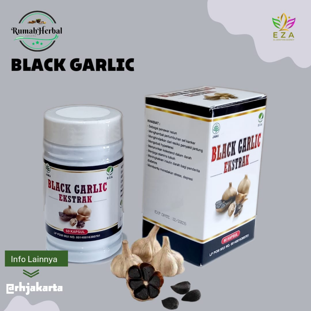 BLACK GARLIC EZA 60 kapsule |Ekstrak Black Garlic |Ekstrak Bawang Hitam