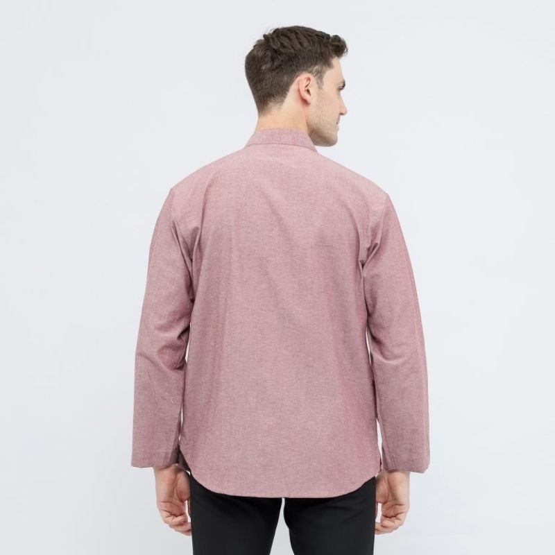 Baju Koko ATLAS Elegant Motif VPD Warna Merah Muda 02