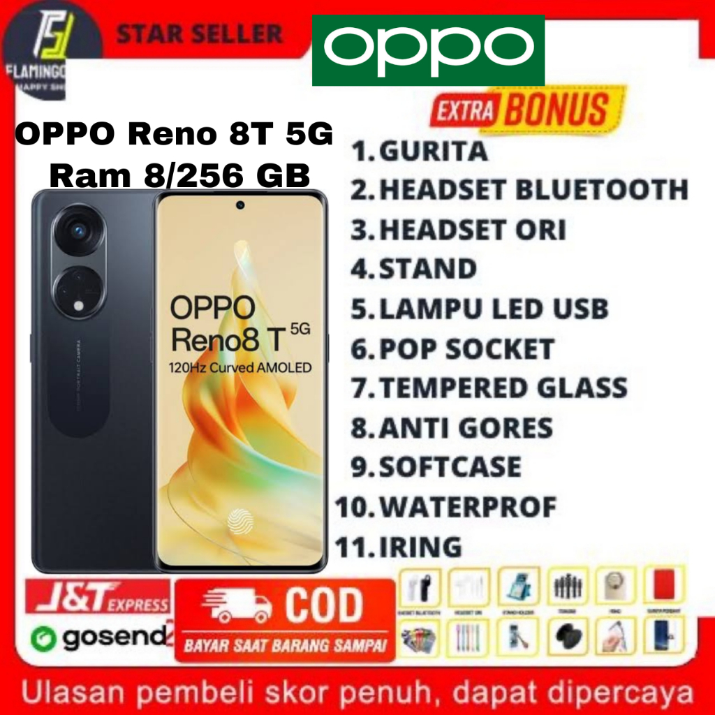 OPPO RENO 8T 5G RAM 8/128 & 8/256GB GARANSI RESMI OPPO INDONESIA