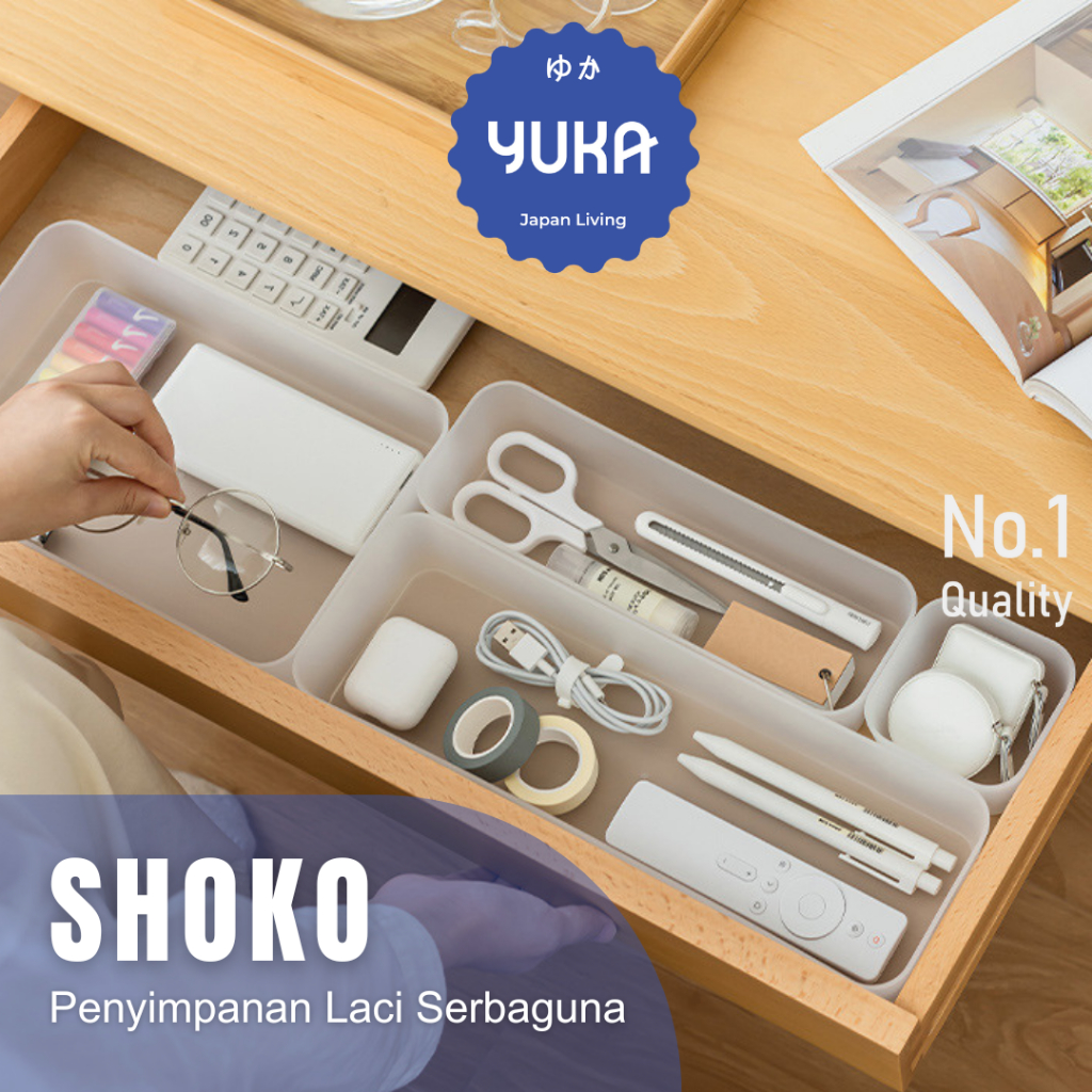 YUKA - SHOKO Penyimpanan Rak Alat Dapur Minimalis Organizer Sekat ATK Estetis Organiser Alat Kantor 