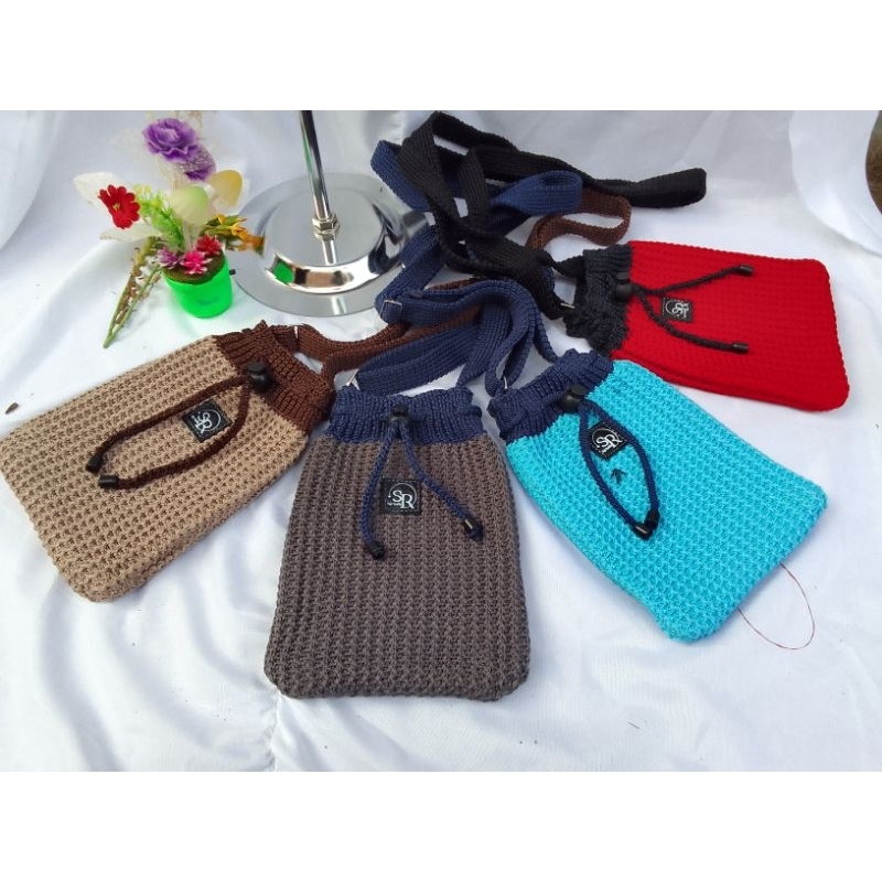 best tas rajut hp model combinasi kekinian ) slinbag