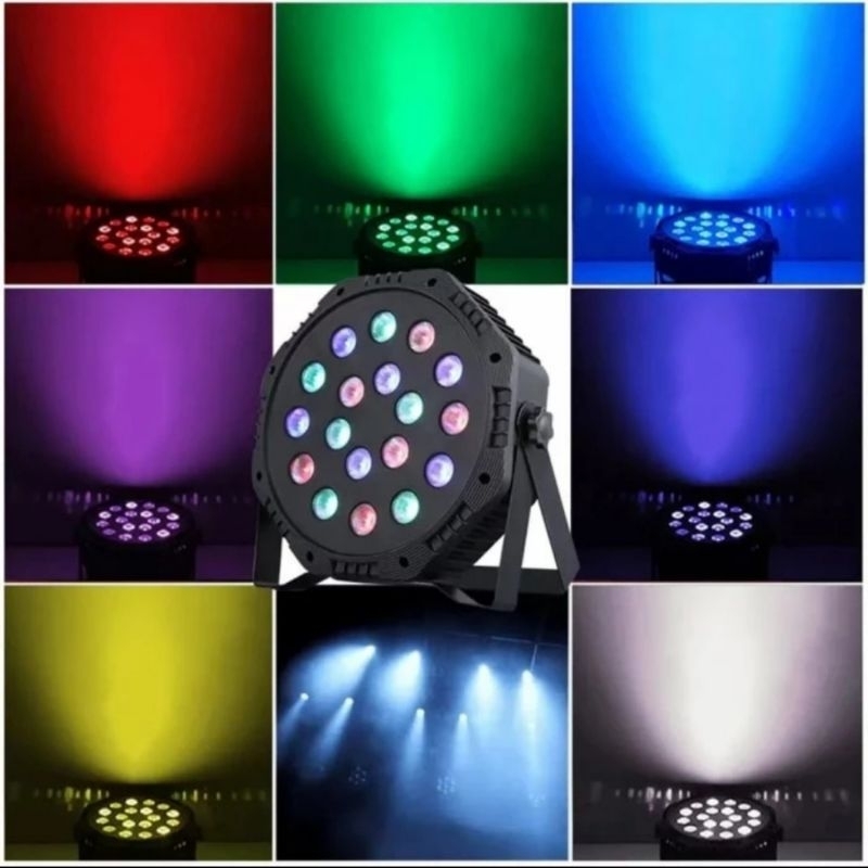 Lampu sorot disco led RGB 18 led Ac 220V / Lampu par disco RGB 18 Led Ac 220V