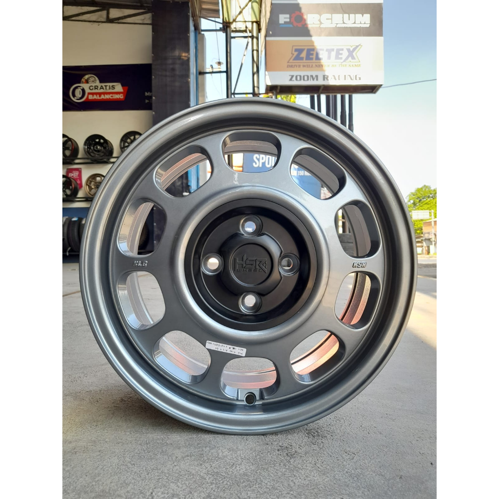 Velg Mobil Ring 15 HSR KLG 9100 R15 Warna Putih Untuk Brio Datsun Go Sigra dll