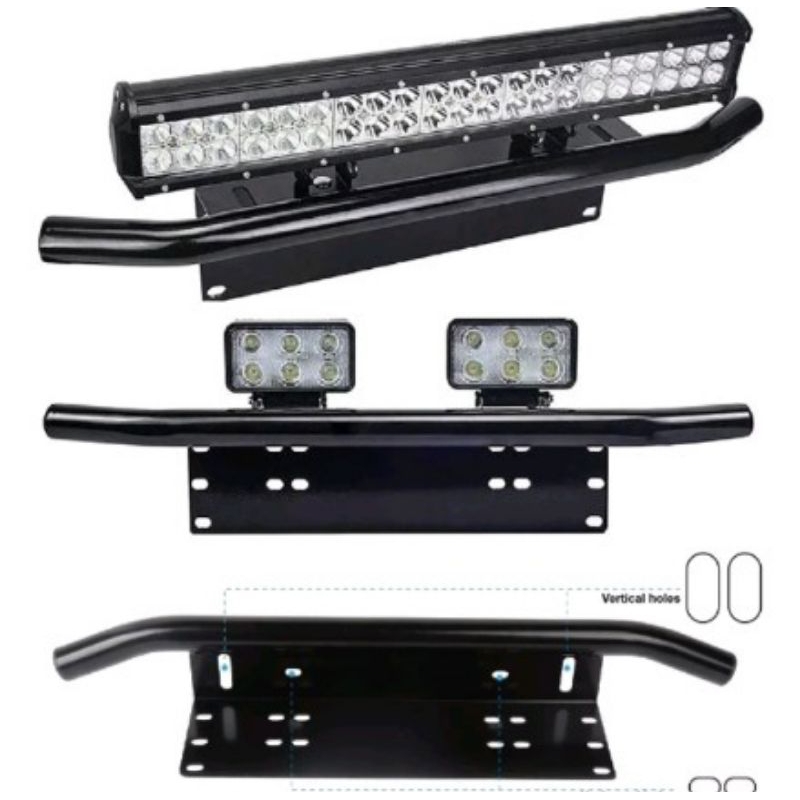 breket lampu tembak di plat mobil