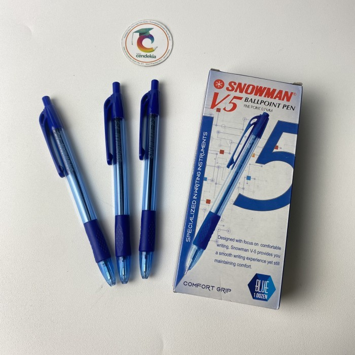 

Pulpen SNOWMAN V5 Biru 0.7mm - 12 pcs