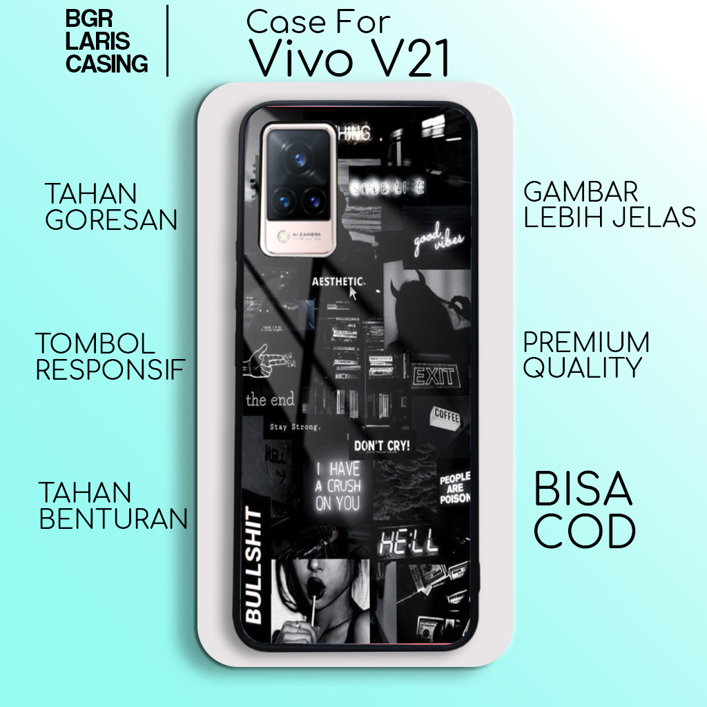 Case Vivo V21 Terbaru Aesthe Black Hardcase Softcase Glossy Casing Vivo V21 Termurah Kesing Terlaris